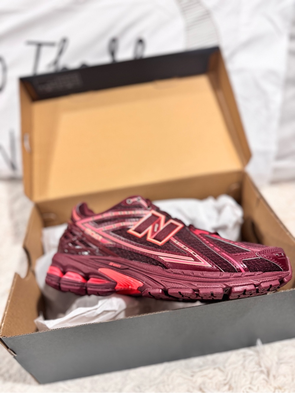 New Balance Maroon and Pink Trainer